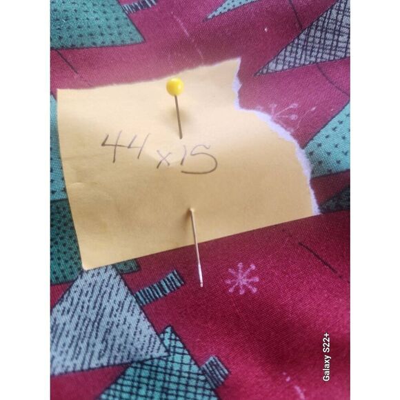 Three blue, red, and green candy cane and evergreen tree fabrics - Picture 4 of 9